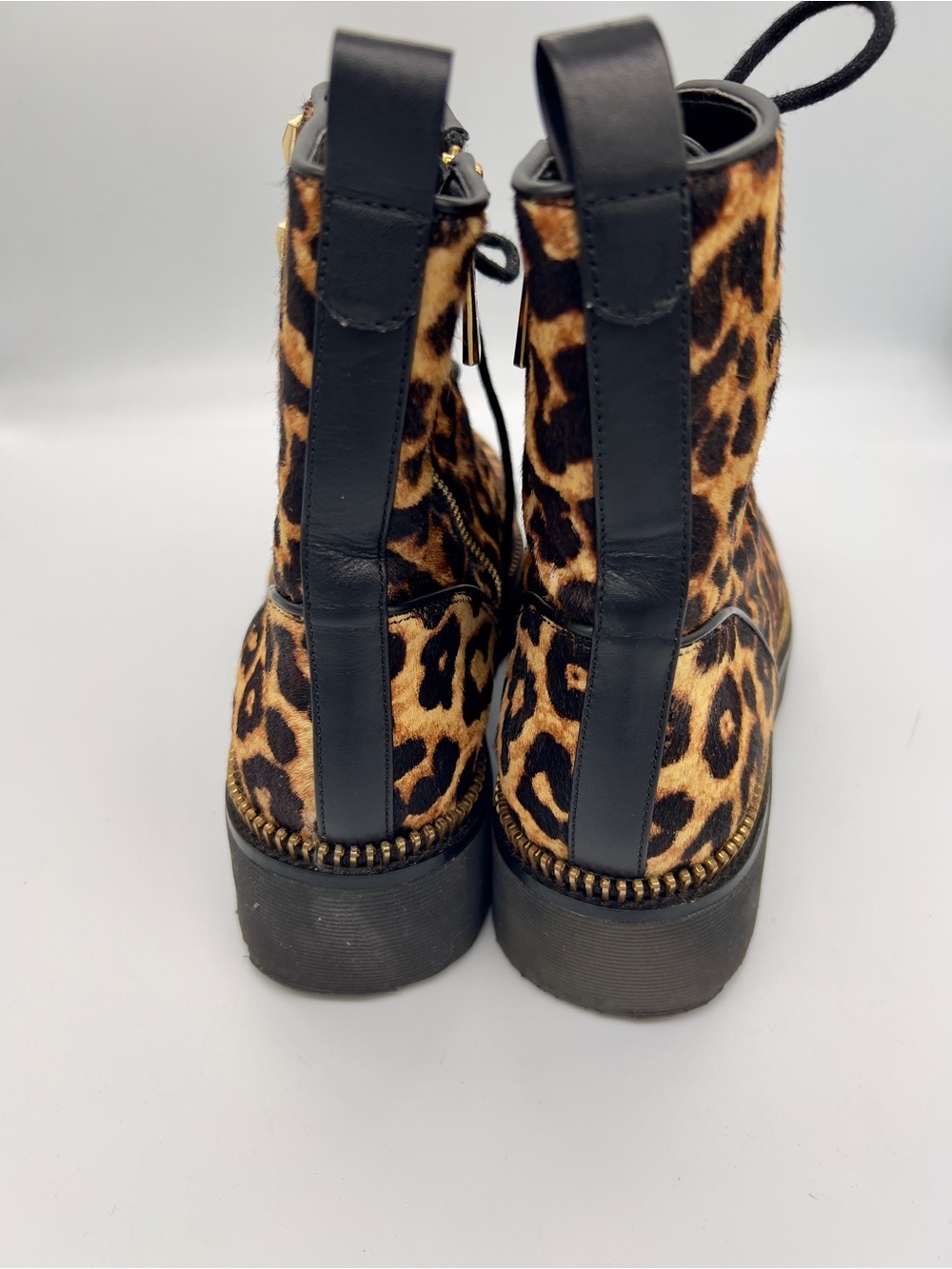 Michael Kors Leopard Print Lace-Up Ankle Boots with Gold Studs - Picture 6 of 7